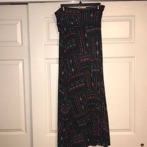 Aztec pattern maxi skirt